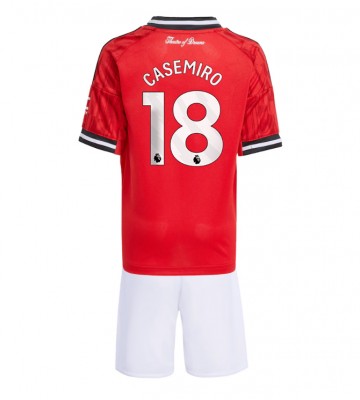 Manchester United Casemiro #18 Hemmakläder Barn 2025-26 Kortärmad (+ Korta byxor)